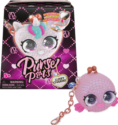 Привезок за чанта Purse Pets Luxey Charms, 1 парче, со тајно огледало, во повеќе бои