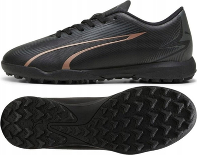 Këpucë futbolli për kalamaj Puma Ultra Play TT Jr 107779-02, për fusha me bar sintetik, me ngjyrë të zezë