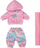 Rrobaxho kukulle Baby Born Kindergarten Sport Outfit, për kukulla 36 cm, me tapet gjimnastike, rozë me shumë ngjyra