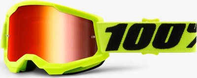 Syze motokrosi 100% Strata Youth, xham Mirror Red, skelet i verdhë neon
