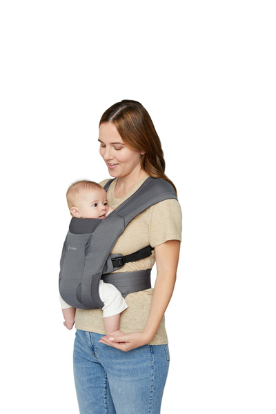 Mbajtëse bebe Ergobaby Embrace Soft Air Mesh, ergonomike, 3.2–11.3 kg, gri e errët