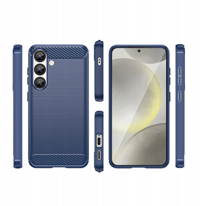 Mbrojtëse telefoni Hurtel Carbon për Samsung Galaxy S25 Edge, silikon, blu
