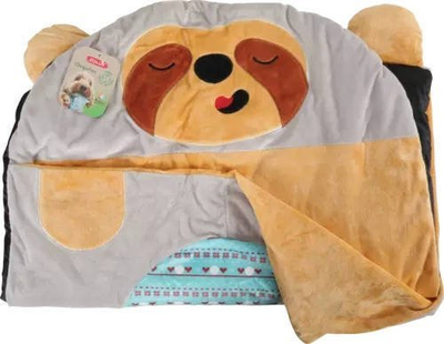 Lodër pelushi për qen Zolux Chiquitos Sloth Blanket, material i ricikluar, përtypje dhe batanije, shumëngjyrëshe