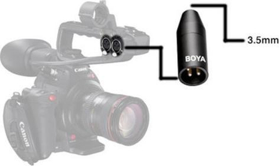 Adapter audio BOYA 35C-XLR, 3.5mm jack në XLR, trup metalik i zi