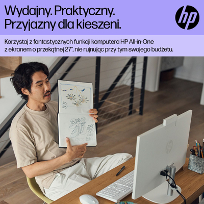 Kompjuter All in One HP 27 AiO 27-cr0224nw, Intel Core i5, 27" FHD, 16GB RAM, 512GB SSD, i bardhë