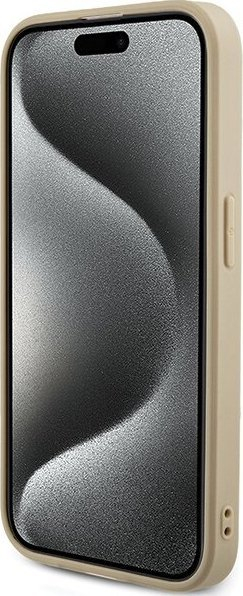 Futrollë telefoni Guess Saffiano Iridescent Script për iPhone 15 Pro, 6.1", gold