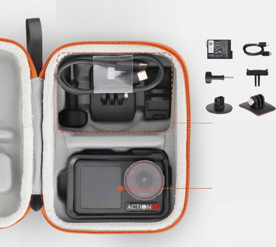 Kuti mbrojtëse SUNNYLIFE OA5-B893 për DJI Osmo Action 3 4 5 Pro, e zezë