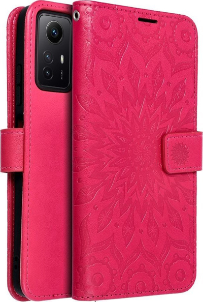 Kabull telefon Mezzo Book për Xiaomi Redmi Note 12S, me portofol, me mandala, ngjyrë magenta