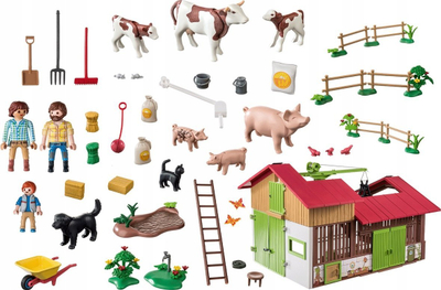 Lodër fermë Playmobil Country Large Farm, 182 pjesë, mosha 4-10 vjeç, shumëngjyrëshe