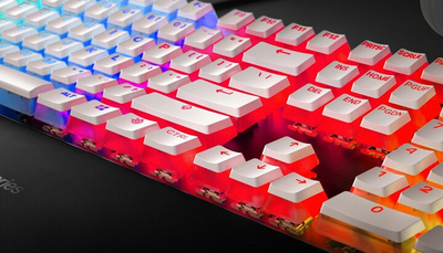 Taste SteelSeries PrismCaps, PBT, 120 copë, US, të bardha