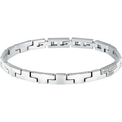 Byzylyk për femra Trussardi T-Logo TJAXC17, 19cm, i argjendtë