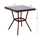 Tavolinë alumini 70×70×76 cm pamje bambu me xham (HM5568.03), kaftë