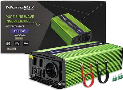Inverter UPS Qoltec Monolith 51940, 600W, hyrje 12V, jeshil