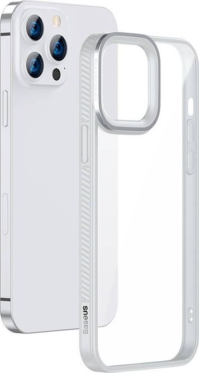 Kapak telefoni Baseus Crystal për iPhone 13 Pro, TPU PC, gri