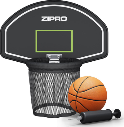 Set basketbolli për trampolinë Zipro ZIPRO, panel me kosh, top me pompë, shumëngjyrësh
