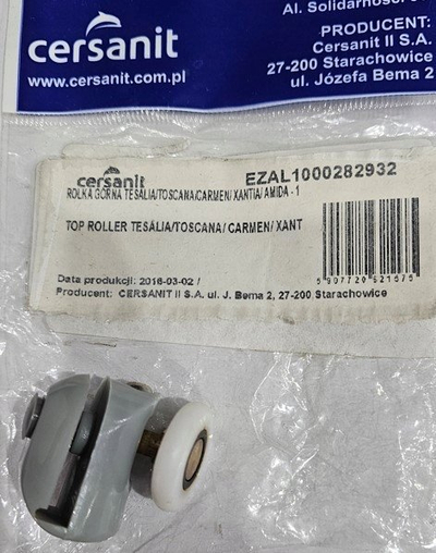 Karrocë e sipërme dushi Cersanit Toscana TYPE 2 S900-2123, për kabinë dushi, gri