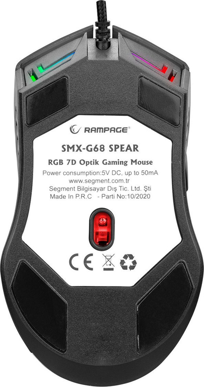 Maus gaming Rampage Spear, 7200 DPI, RGB, i zi