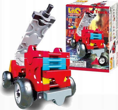 Lojë ndërtuese LaQ Hamacron Constructor Mini Fire Truck, set edukativ, shumëngjyrësh