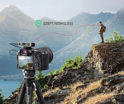 Mikrofon wireless Ulanzi AM18 U-Mic, stereo 2.4G, rreze 100m, i zi