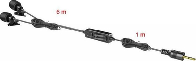 Mikrofon lavalier Saramonic LavMicro 2M, omnidireksional, me kabëll 6m, i zi
