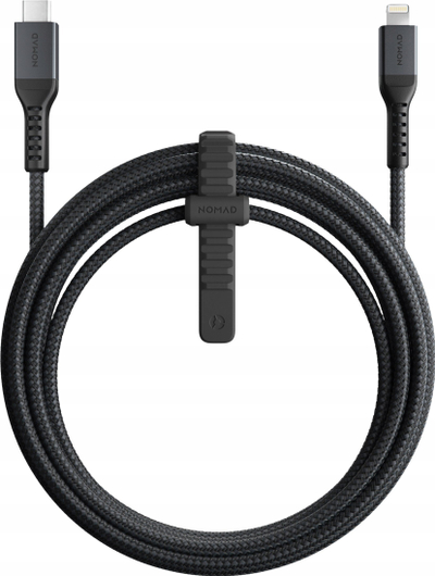 Kabllo karikimi Nomad USB‑C në Lightning V2, 3 m, Kevlar, e zezë