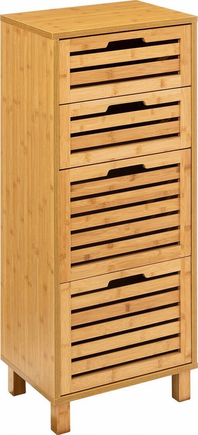 Dolap i nalt banjo Sicela, me 4 sirtarë, 40 x 30 x 97.5 cm, kafe bambu