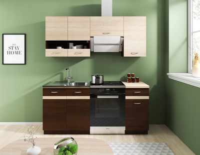 Kabinet kuzhine Vivaldi Furniture LIVIA LV-10/D 40 S1, me sirtar edhe me derë, bazament poshtë, ngjyrë sonoma lisi e errët