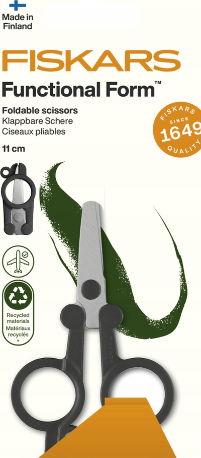 Склопливи ножички Fiskars FF ReNew, 11 cm, рециклирана пластика, повеќебојни