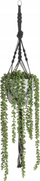 Mbajtëse varëse lulesh 4Living Beaded Wool Macrame, për vazo, lesh, e bardhë