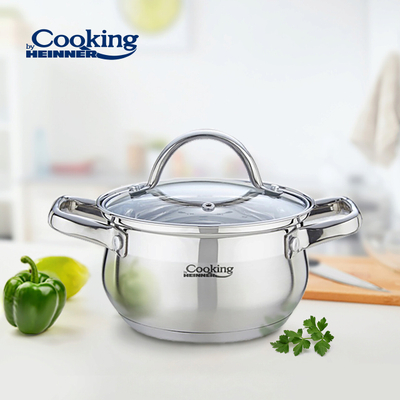 Tenxhere me kapak Heinner Amira, 2.6L, 18x10.5cm, inox me xham