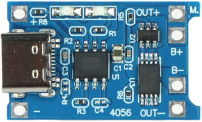Модул за полнење Li Ion CHAR 4056 18650, USB C, LED индикатор, сина