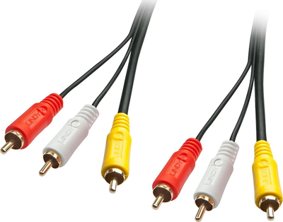 Kabllo audio video Lindy Premium AV, 2m, 3xRCA në 3xRCA, e zezë