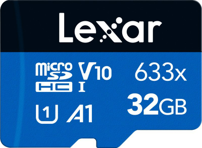 Kartë memorie Lexar 633x microSDHC, 32GB, Class 10 UHS I, blu
