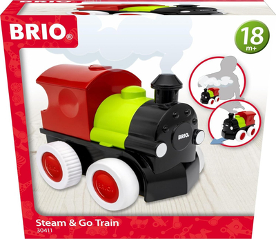 Tren lodër Brio World Steam and Go Train, me avull, me bateri
