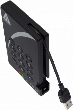 Hard disk i jashtëm Apricorn Aegis Padlock A25 3PL256 2000, 2TB, USB 3.0, i zi