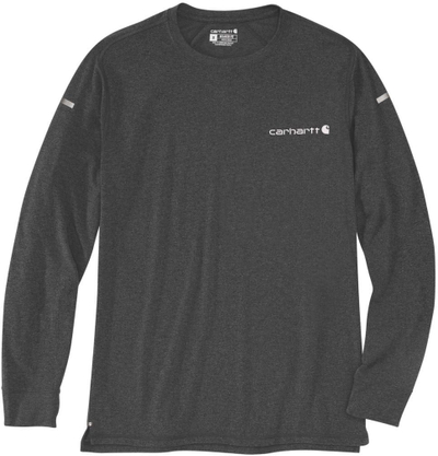 Bluza Carhartt LWD, me mëngë të gjata, SoftCool FastDry, gri e errët, S