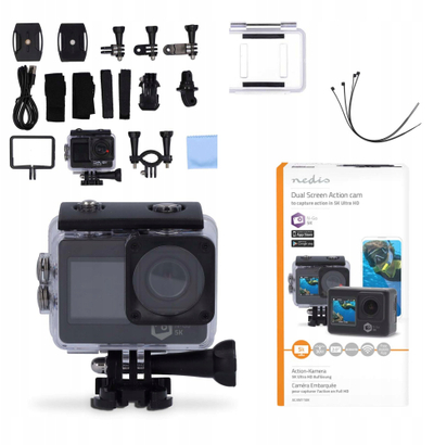 Kamerë aksion Nedis ACAM51BK, WiFi 5K 30fps, 16MP, e zezë