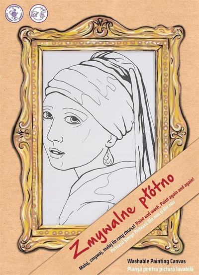 Kanavacë pikturimi për fëmijë Academy, e larshme, Girl with a Pearl Earring, e bardhë