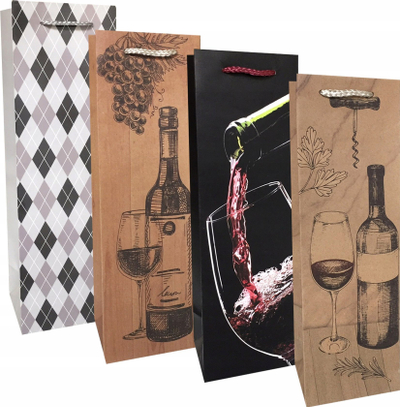 Qese dhurate për shishe Incood Gift Bag, 10.5x33cm, me figura vere, shumëngjyrëshe
