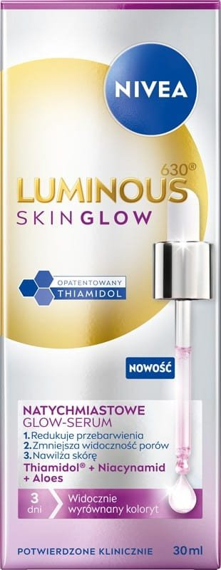 Serum për fytyrë Nivea Luminous Even Glow, Luminous630, niacinamide, 30ml