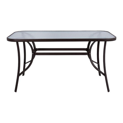 Tavolinë BRUNO, metal + xham të temperuar, 140×80×72 cm (HM5106.02), kaftë