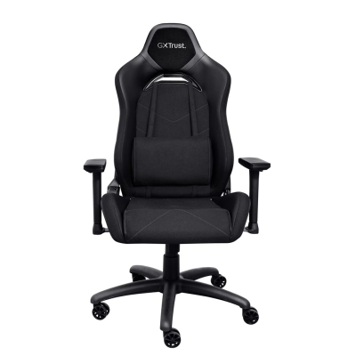 Karrige gaming Trust GXT 714 RUYA, me mbështetje për qafën dhe mesin, mban deri 150 kg, e zezë