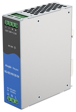 Furnizim energjie Ruijie RG-NIS-PA120-54, montim në shinë DIN, industrial, gri