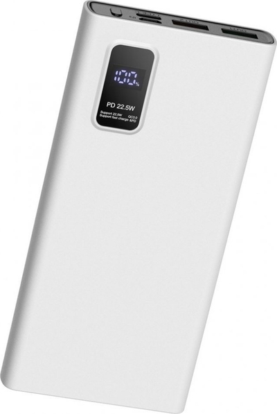 Надворешна батерија Платинет Полимер, 10000mAh, PD 3.0 QC 3.0, бела