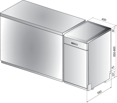 Enëlarëse Indesit DSFO3T224ZUK, 45cm, 10 sete, e bardhë