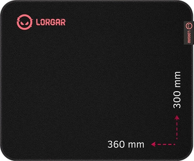 Mousepad Prestigio Main 323, 360x300x3mm, kontroll i lartë, i zi