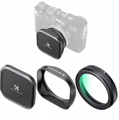 Set filter UV K&amp;F Concept Nano X për Fujifilm X100 X100S X100V, 52mm, me kapak dhe mbulesë mbrojtëse, i zi