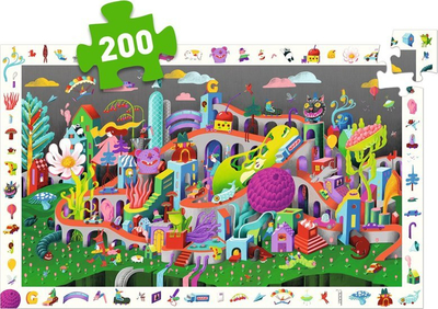Puzzle Djeco Observation Fantasy Town DJ07462, 200 copë, për kalamaj, shumëngjyrësh
