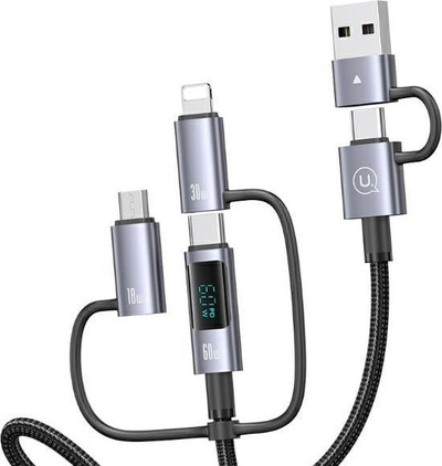 Kabllo USB Usams Sufeng 6n1 SJ736, 2m, 60W, argjendi