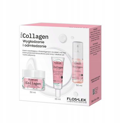 Set kozmetik Floslek PhytoCOLLAGEN, krem hidratues, krem sysh, tonik fytyre